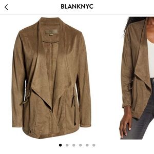 Blanknyc faux suede drapey jacket